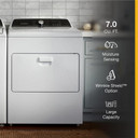 Whirlpool® 7.0 Cu. Ft. Top Load Gas Moisture Sensing Dryer WGD5010LW