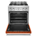 KitchenAid® 30'' Smart Commercial-Style Gas Range with 4 Burners KFGC500JSC