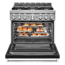 KitchenAid® 36'' Smart Commercial-Style Gas Range with 6 Burners KFGC506JBK