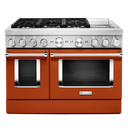 KitchenAid® 48'' Smart Commercial-Style Dual Fuel Range with Griddle KFDC558JSC