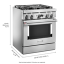 KitchenAid® 30'' Smart Commercial-Style Dual Fuel Range with 4 Burners KFDC500JSS