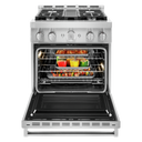 KitchenAid® 30'' Smart Commercial-Style Gas Range with 4 Burners KFGC500JSS