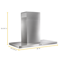 36" Stainless Steel Wall Mount Flat Range Hood WVW57UC6FS