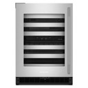 Kitchenaid® 24" Undercounter Wine Cellar with Full-Extension Metal-Front Racks KUWL324SSB