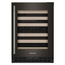 Kitchenaid® 24" Undercounter Wine Cellar with Full-Extension Wood-Front Racks KUWR524SBE