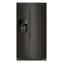 Kitchenaid® 20.8 Cu. Ft. Counter-Depth Side-by-Side Refrigerator with Exterior Ice and Water Dispenser in Black Ore KRSC536RBE