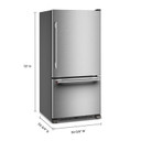 Kitchenaid® 22 Cu. Ft. 33-Inch Standard-Depth Bottom Mount Refrigerator with Right Door Swing KRBR133SPS
