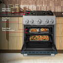 Kitchenaid® 30-Inch 4 Burner Commercial-Style Dual Fuel Range with No Preheat Air Fry Mode KFDS930SAG