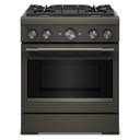 KitchenAid® 30-Inch 4 Burner Commercial-Style Dual Fuel Range with No Preheat Air Fry Mode KFDS930SBE