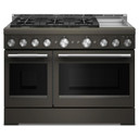 KitchenAid® 48-Inch 6 Burner Commercial-Style Gas Range with Griddle KFGD948SBE