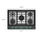 Kitchenaid® Gas-on-Metal Cooktop with an Integrated Wok Grate and CookShield™ Finish KCGK730SJP