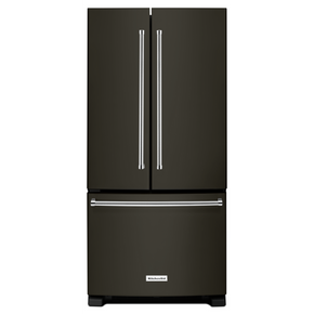 Kitchenaid® 22 cu. Ft. 33-Inch Width Standard Depth French Door Refrigerator with Interior Dispense and PrintShield™ Finish KRFF302EBS