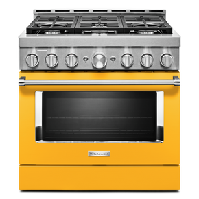 KitchenAid® 36'' Smart Commercial-Style Gas Range with 6 Burners KFGC506JYP