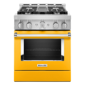 KitchenAid® 30'' Smart Commercial-Style Gas Range with 4 Burners KFGC500JYP