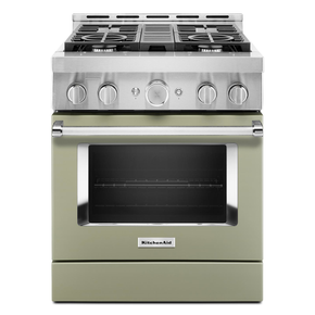 KitchenAid® 30'' Smart Commercial-Style Gas Range with 4 Burners KFGC500JAV