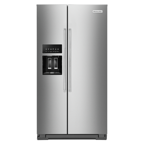 Kitchenaid® 24.8 cu ft. Side-by-Side Refrigerator with Exterior Ice and Water and PrintShield™ finish KRSF705HPS