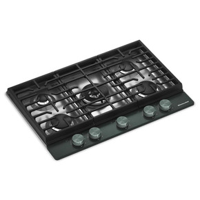 Kitchenaid® Gas-on-Metal Cooktop with an Integrated Wok Grate and CookShield™ Finish KCGK730SJP