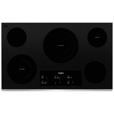 Whirlpool® 36-inch Electric Ceramic Glass Cooktop with Triple Radiant Element WCE97US6KS