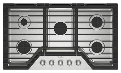 Whirlpool® 36-inch Gas Cooktop with Fifth Burner WCGK7036PS