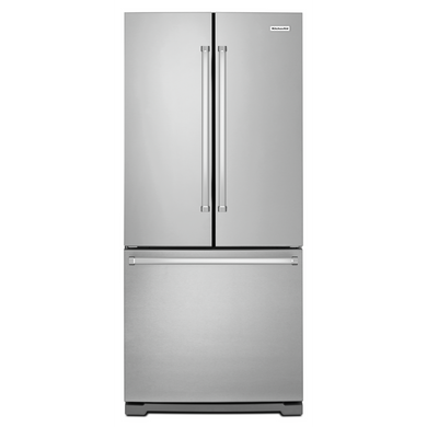 Kitchenaid® 20 cu. Ft. 30-Inch Width Standard Depth French Door Refrigerator with Interior Dispense KRFF300ESS