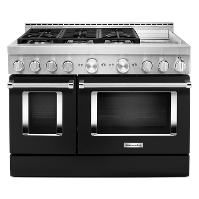 KitchenAid® 48'' Smart Commercial-Style Gas Range with Griddle KFGC558JBK