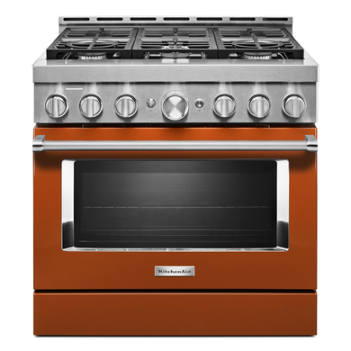 KitchenAid® 36'' Smart Commercial-Style Gas Range with 6 Burners KFGC506JSC