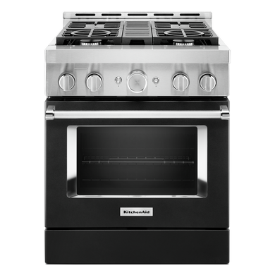 KitchenAid® 30'' Smart Commercial-Style Gas Range with 4 Burners KFGC500JBK