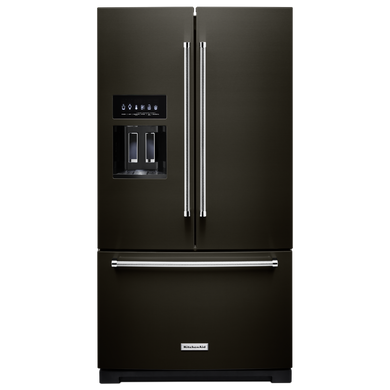 Kitchenaid® 26.8 Cu. Ft. Standard-Depth French Door Refrigerator with Exterior Ice and Water Dispenser KRFF577KBS