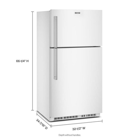 Maytag® 33-Inch Wide Top Mount Refrigerator with Garage Mode - 21 Cu. Ft. MRTX5121TW