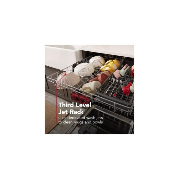 Kitchenaid® Third Level Jet Rack Dishwasher with 40+ Total Wash Jets in PrintShield™ Finish, 41 dBA KDPS324SPS