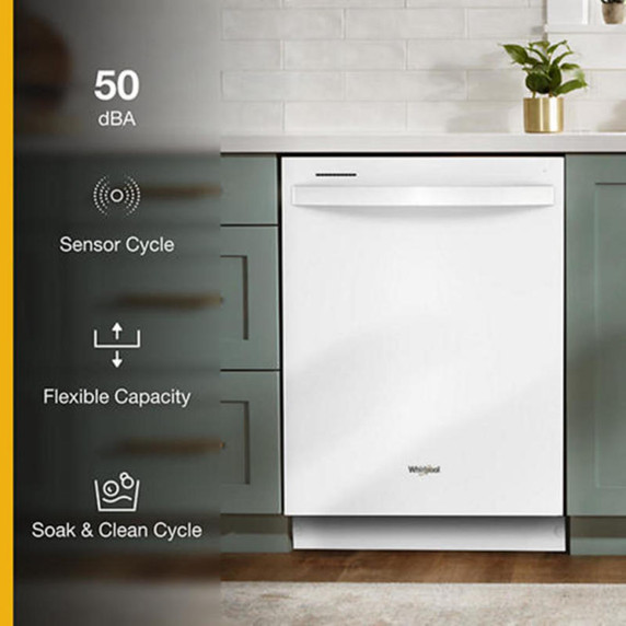 Whirlpool® 24” Dishwasher with AI Intelligent Wash and Tall Top Rack WDT740SALW