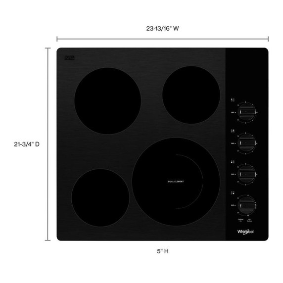 Whirlpool® 24-inch Compact Electric Ceramic Glass Cooktop WCE55US4HB