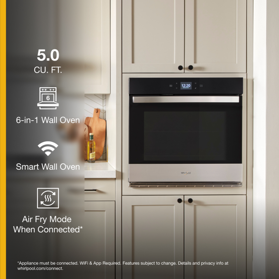 Whirlpool® 5.0 Cu. Ft. Single Wall Oven with Air Fry When Connected WOES5030LZ