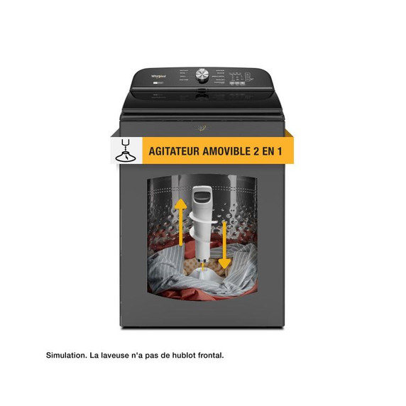 6.0-6.1 Cu. Ft. I.E.C. Whirlpool® Top Load Washer with Removable Agitator WTW6157PB