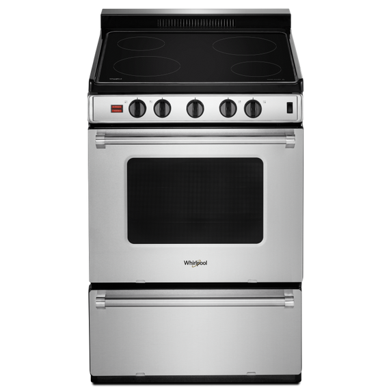 Whirlpool® 24-inch Freestanding Electric Range with Upswept SpillGuard™ Cooktop YWFE50M4HS