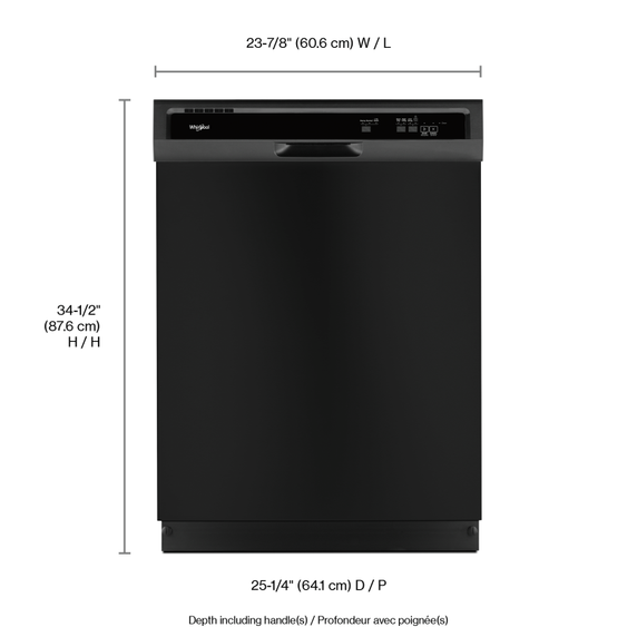 Whirlpool® Heavy-Duty Dishwasher with 1-Hour Wash Cycle WDF331PAHB