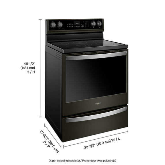 Whirlpool® 6.4 Cu. Ft. Smart Freestanding Electric Range with Frozen Bake™ Technology YWFE975H0HV