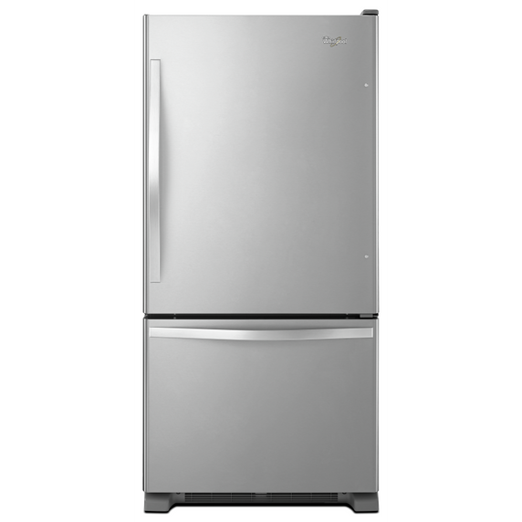 Whirlpool® 33-inches wide Bottom-Freezer Refrigerator with SpillGuard™ Glass Shelves - 22 cu. ft WRB322DMBM