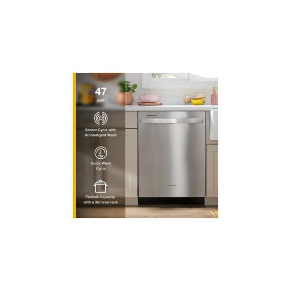 Whirlpool® 24” Stainless Steel Dishwasher with AI Intelligent Wash System - 47 dBA WDT750SAKZ