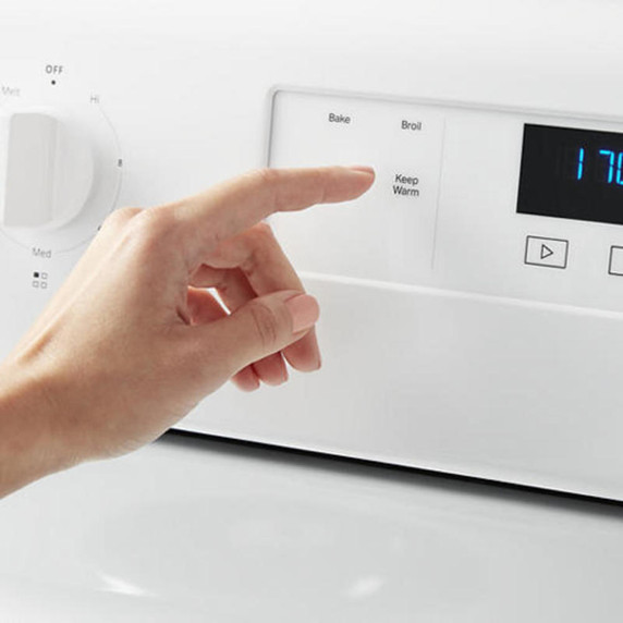 4.8 cu. ft. Whirlpool® electric range with Keep Warm setting YWFC150M0JW