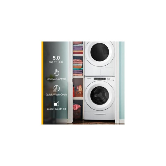 Whirlpool® 5.0 cu.ft I.E.C. Closet-Depth Front Load Washer with Intuitive Controls WFW560CHW
