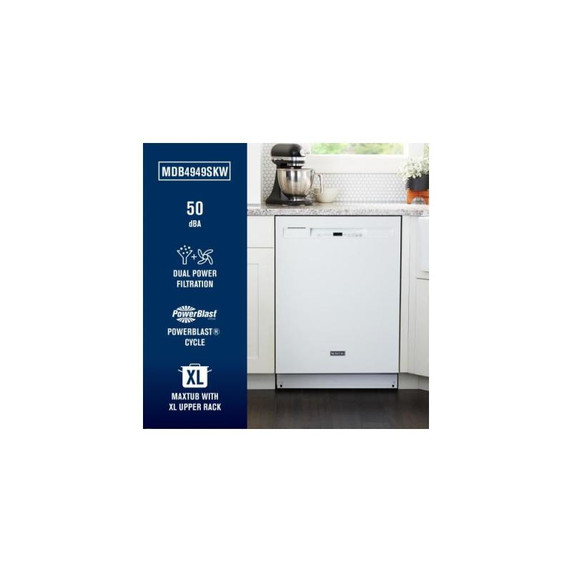 Maytag® Stainless steel tub dishwasher with Dual Power Filtration MDB4949SKW