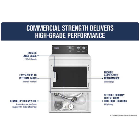 Maytag® Commercial-Grade Residential Dryer - 7.4 cu. ft. MGDP586KW