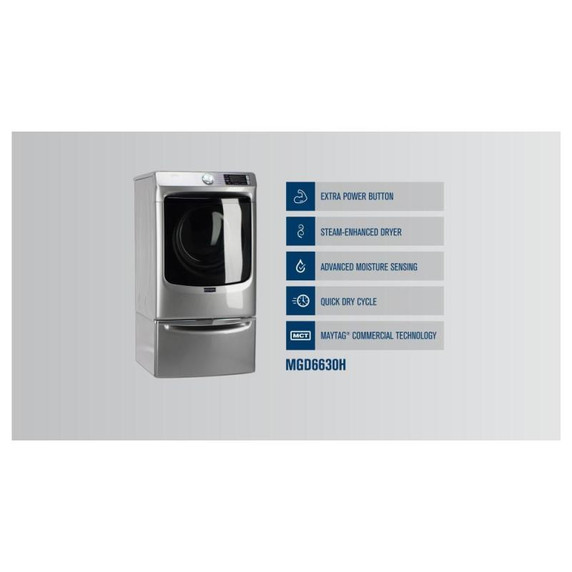 Maytag® Front Load Gas Dryer with Extra Power and Quick Dry Cycle - 7.3 cu. ft. MGD6630HC