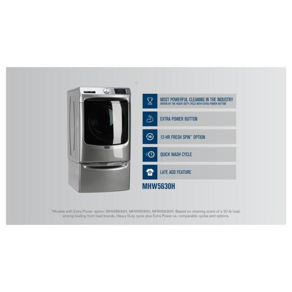 Maytag® Front Load Washer with Extra Power and 12-Hr Fresh Spin™ option - 5.2 cu. ft. MHW5630HW