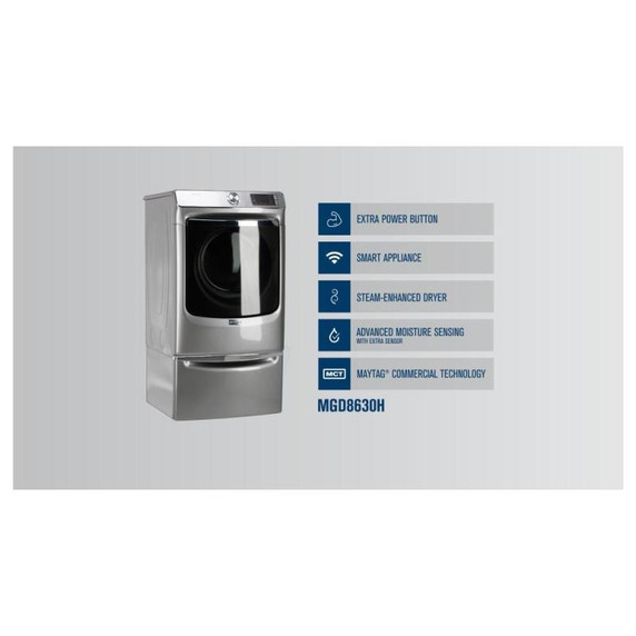 Maytag® Front Load Gas Dryer with Extra Power and Advanced Moisture Sensing with industry-exclusive extra moisture sensor - 7.3 cu. ft. MGD8630HW