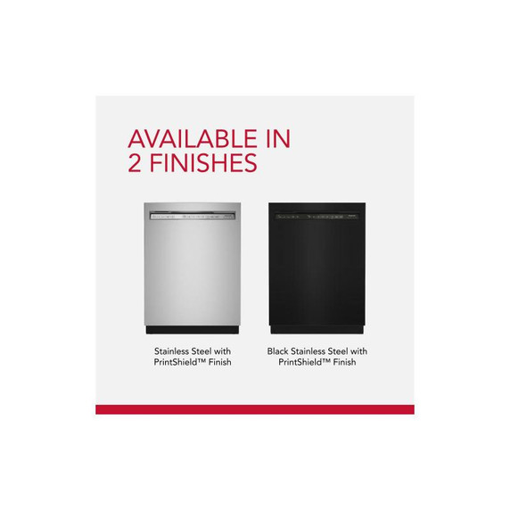 Kitchenaid® 44 dBA Dishwasher in PrintShield™ Finish with 360° Max Jets™ Third Rack KDFM404KPS