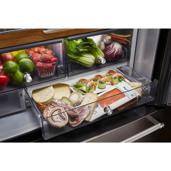 Kitchenaid® 23.8 cu. ft. 36" Counter-Depth French Door Platinum Interior Refrigerator with PrintShield™ Finish KRFC704FBS