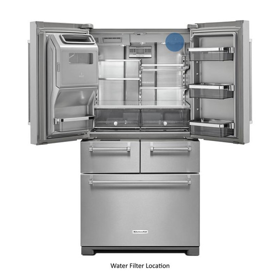 Kitchenaid® 25.8 Cu. Ft. 36" Multi-Door Freestanding Refrigerator with Platinum Interior Design KRMF706ESS