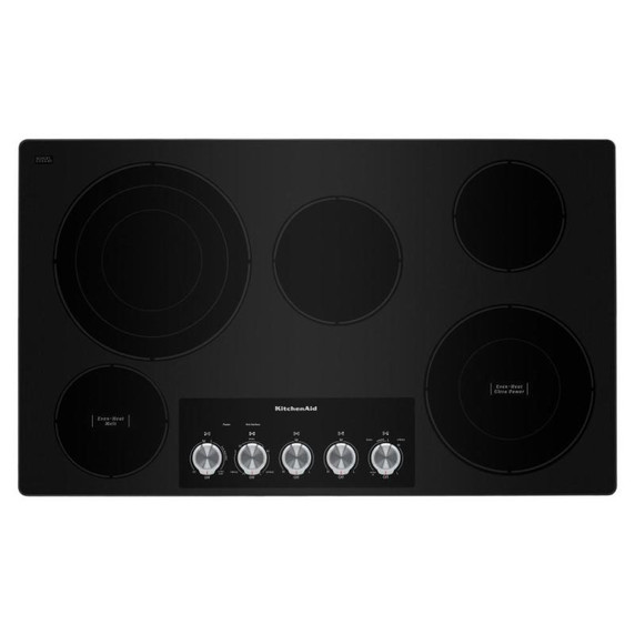 Kitchenaid® 36" Electric Cooktop with 5 Elements and Knob Controls KCES556HSS